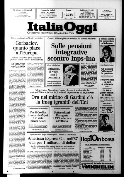 Italia oggi : quotidiano di economia finanza e politica